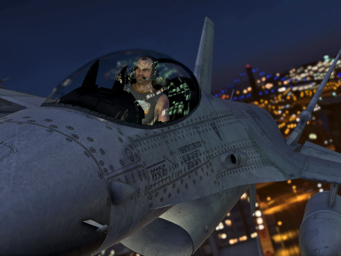 Бандит из GTA 5 в самолете