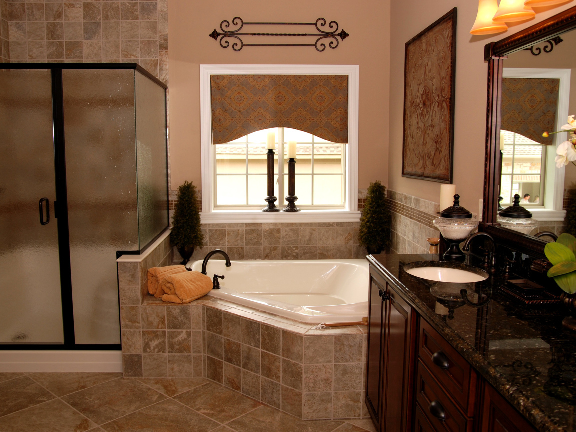 Ванная в коричневых тонах