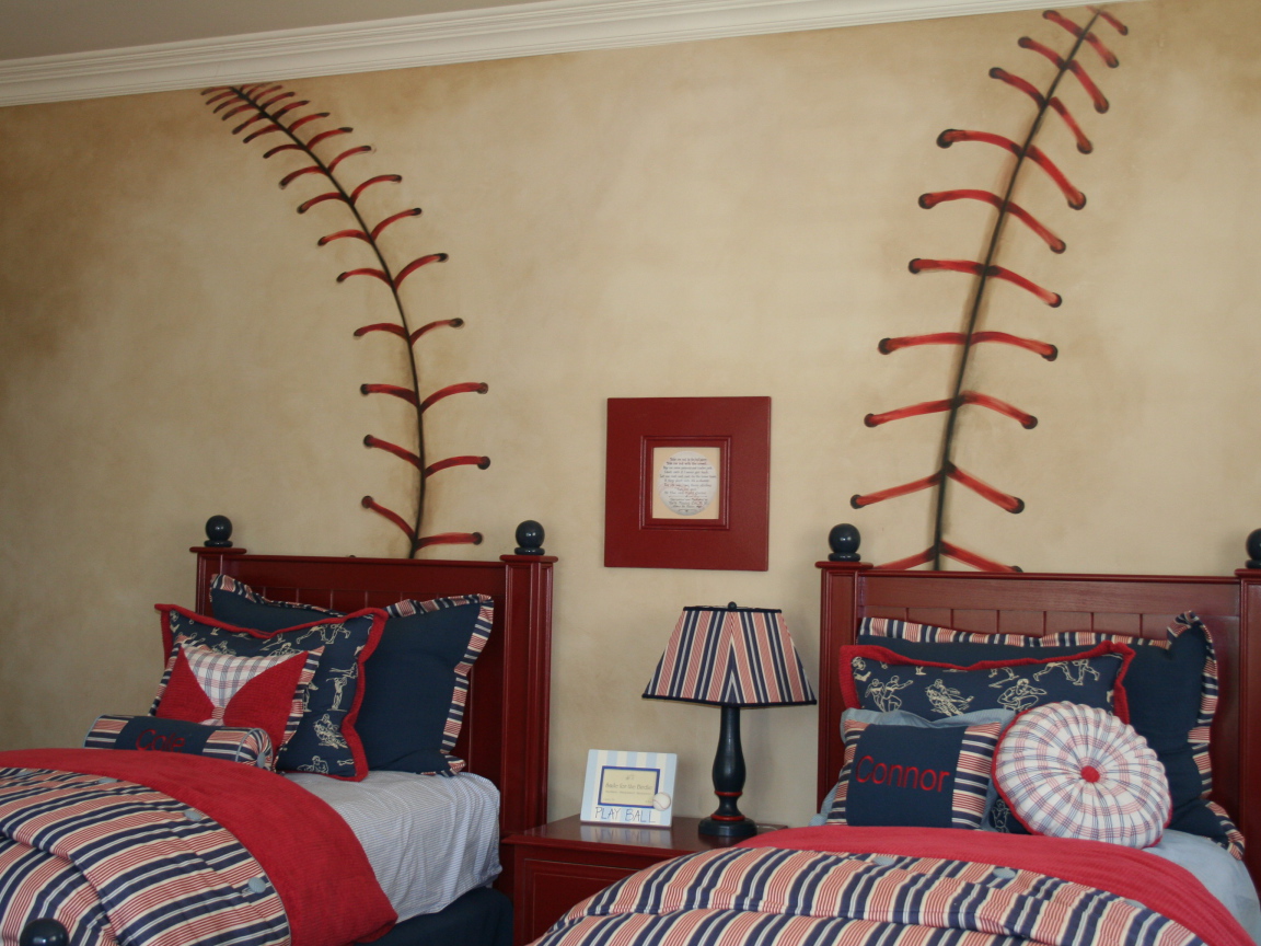 Оформление детской в стиле бейсбольного мяча