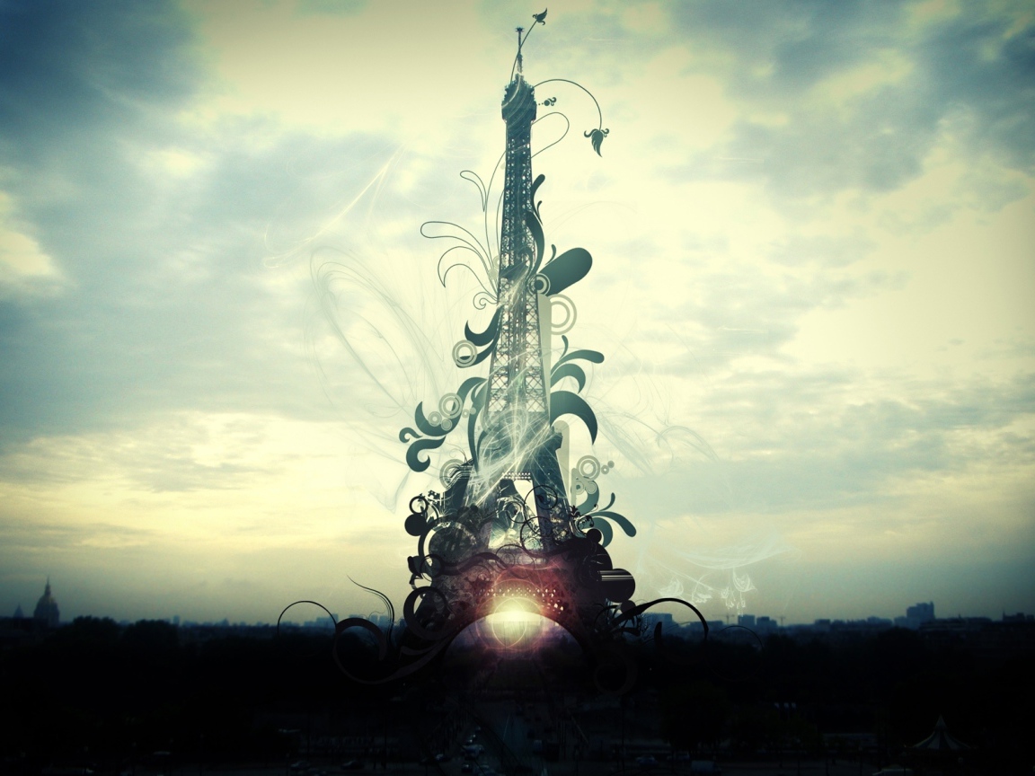 Эйфелева башня, креативная картинка