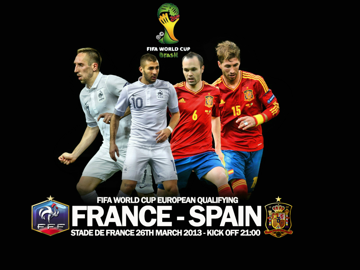 France vs. Spain at the World Cup in Brazil 2014