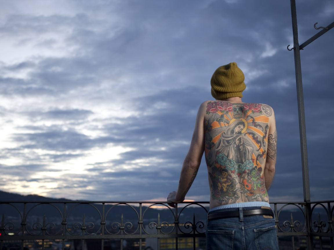 Икона тату на спине