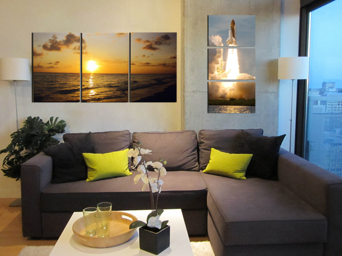 Картины на стене в гостиной