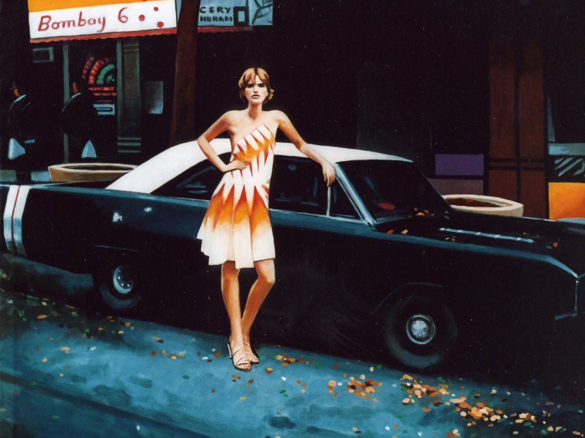 Фотография Женщина и черный автомобиль