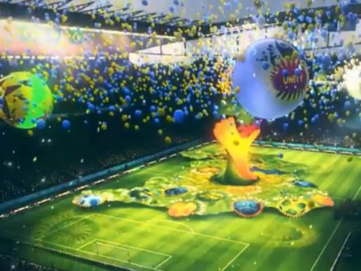 The opening ceremony for the World Cup in Brazil 2014