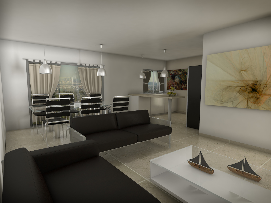 Белые стены в столовой