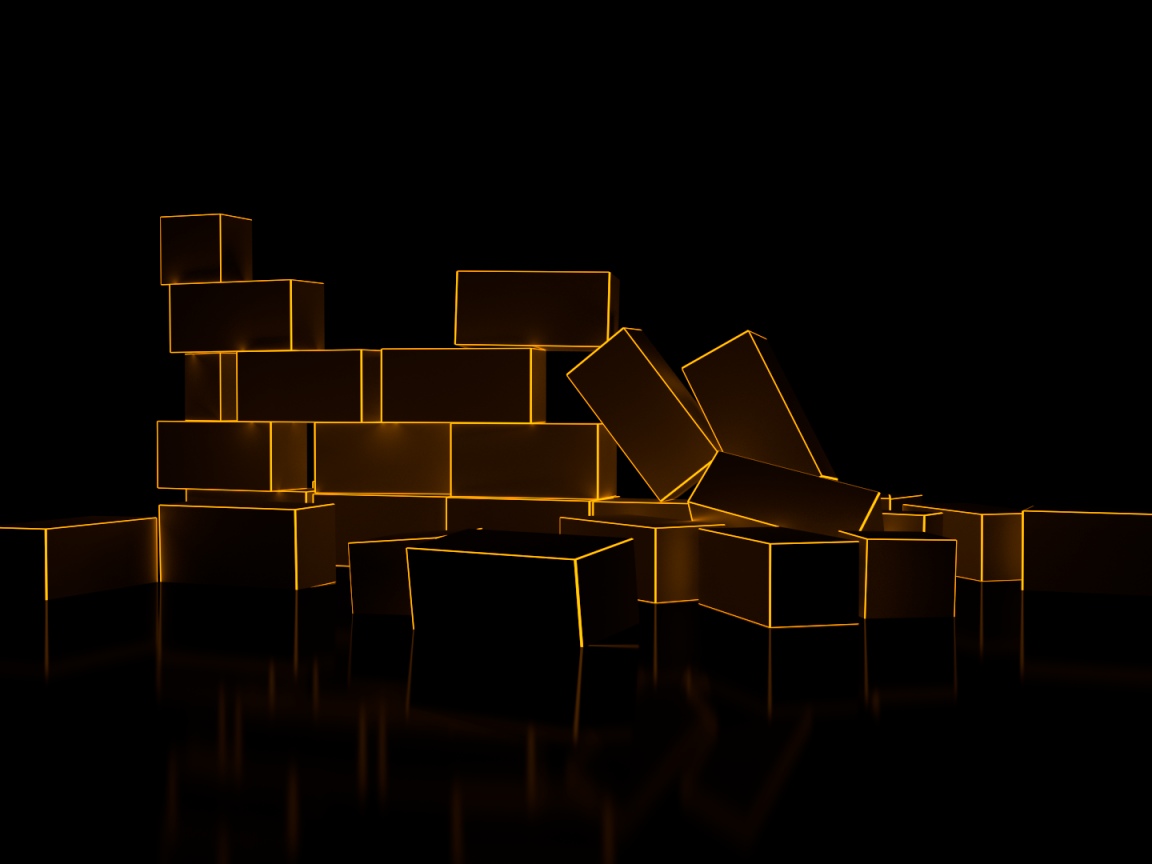 Забор из коричневых параллелепипедов