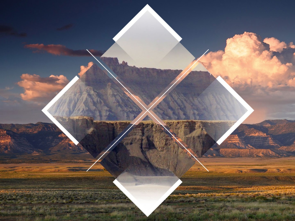 Абстракция на фоне скал