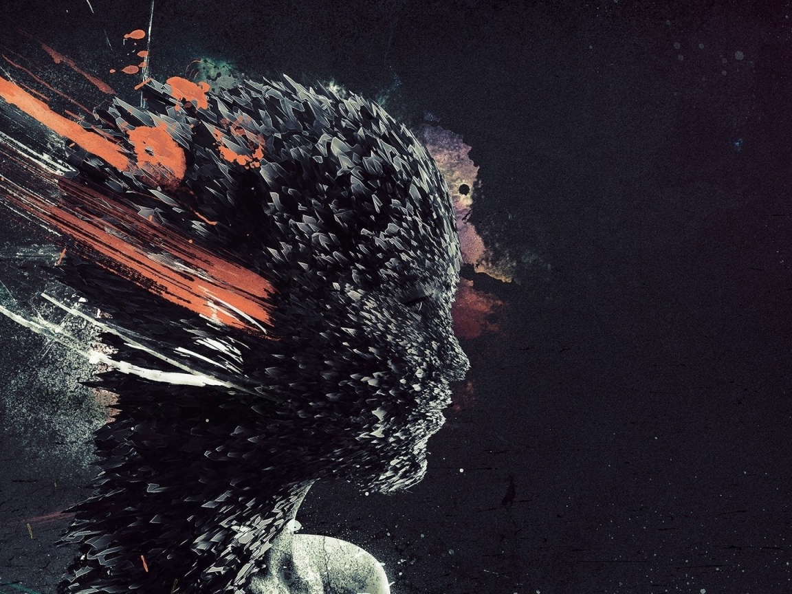 Голова девушки из 3Д структур