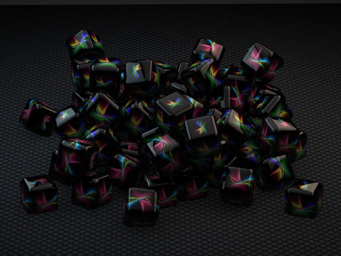 Горка черных кубов с  орнаментами