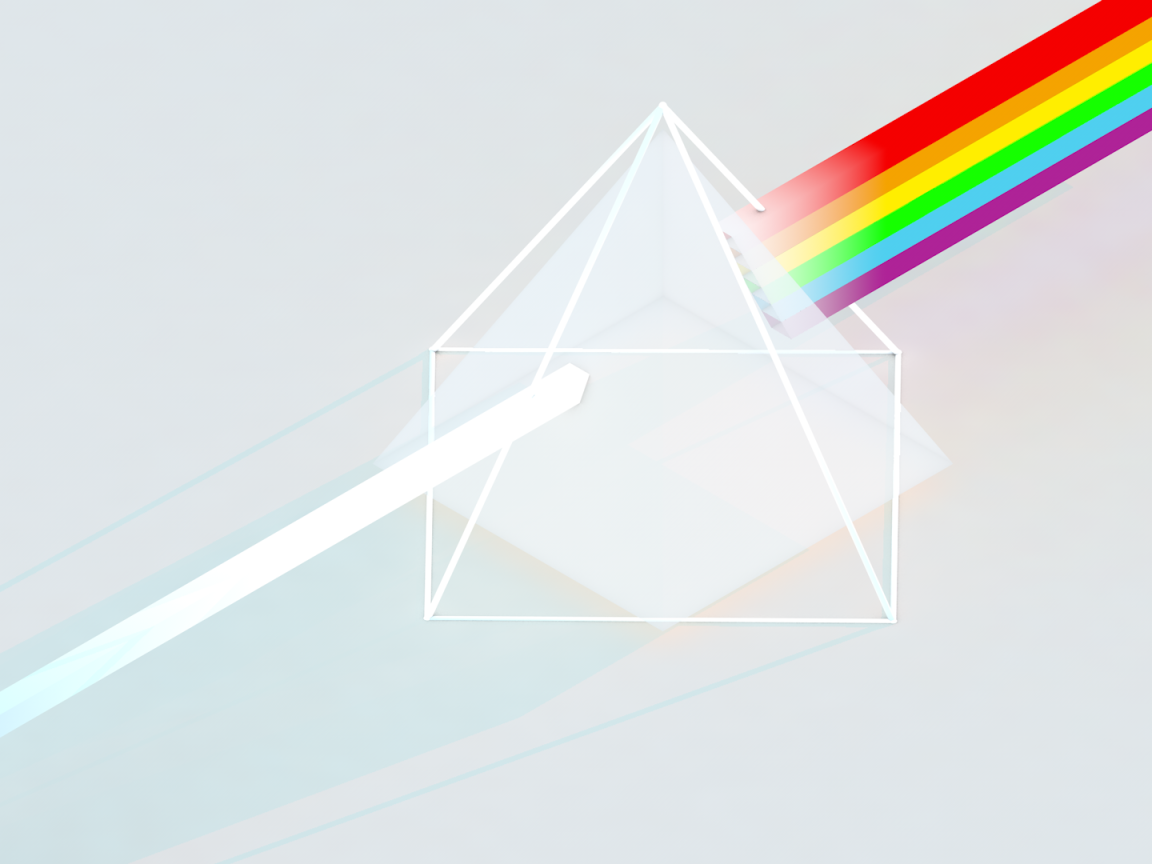 Преломление света в призме, 3Д графика