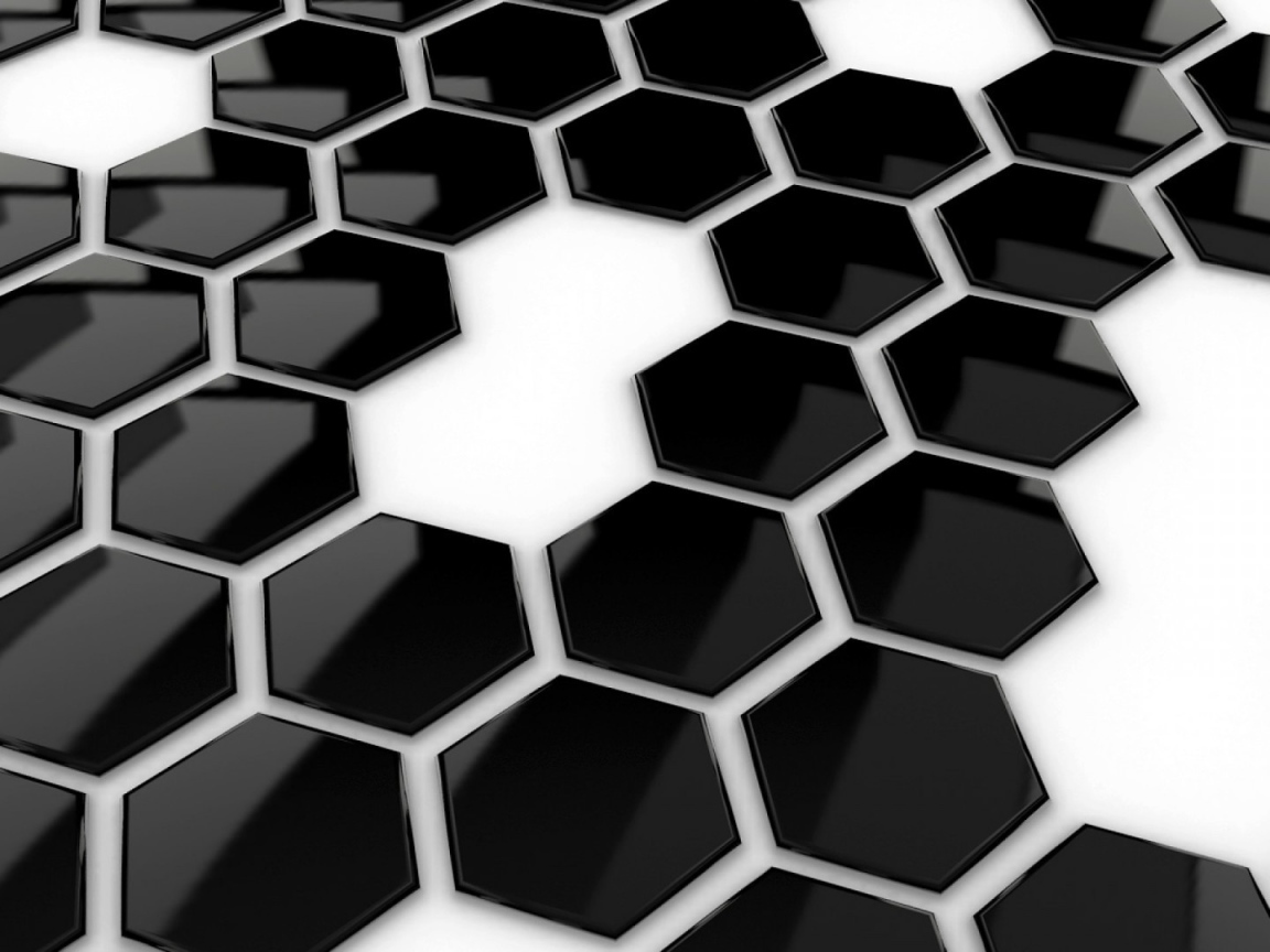 Черная плитка в форме сот