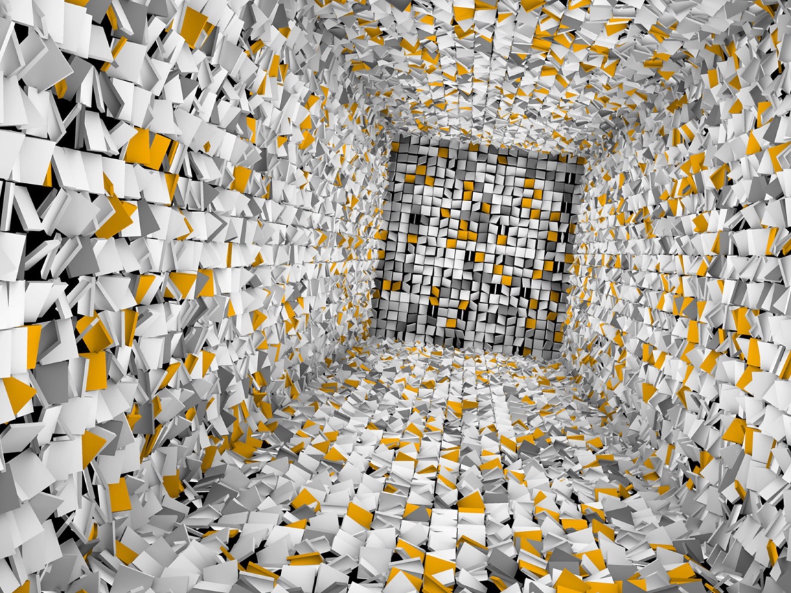 Колодец из белой и желтой плитки