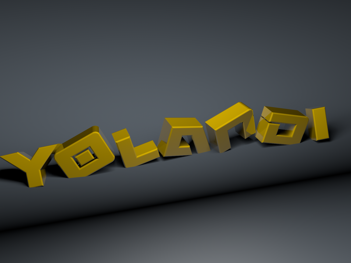 Желтые буквы нак сером фоне, 3Д модель