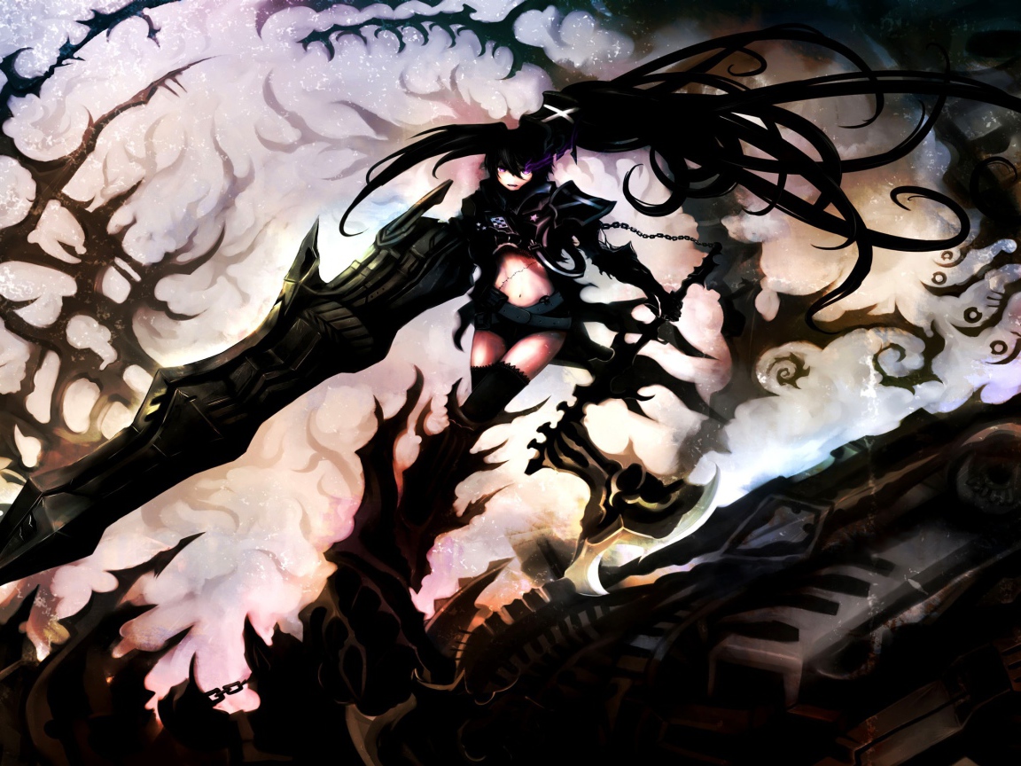 Девушка аниме Insane Black Rock Shooter