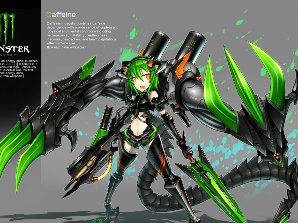 Девушка аниме Monster Energy