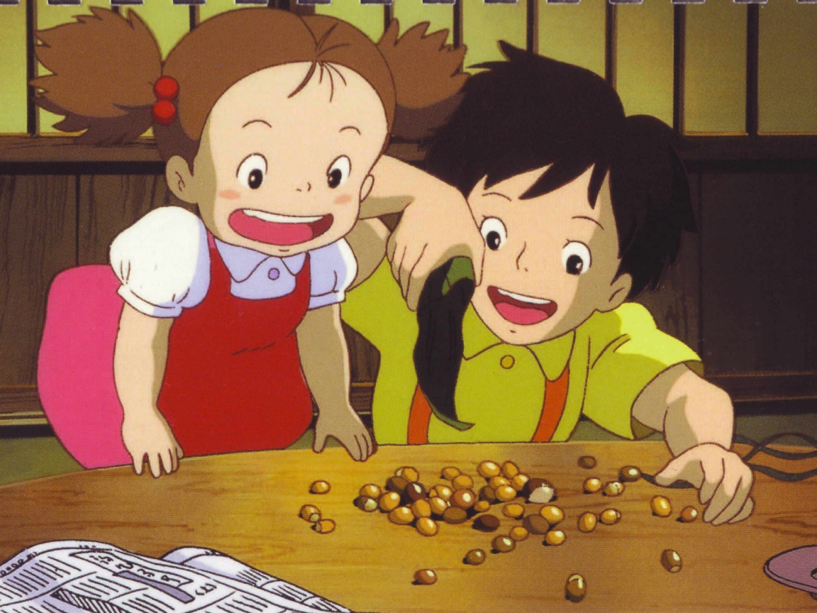 Мальчик и девочка в аниме Мой сосед Тоторо