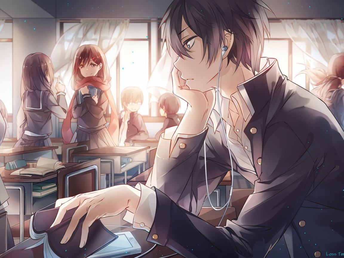 Задумчивый герой аниме Kagerou Project