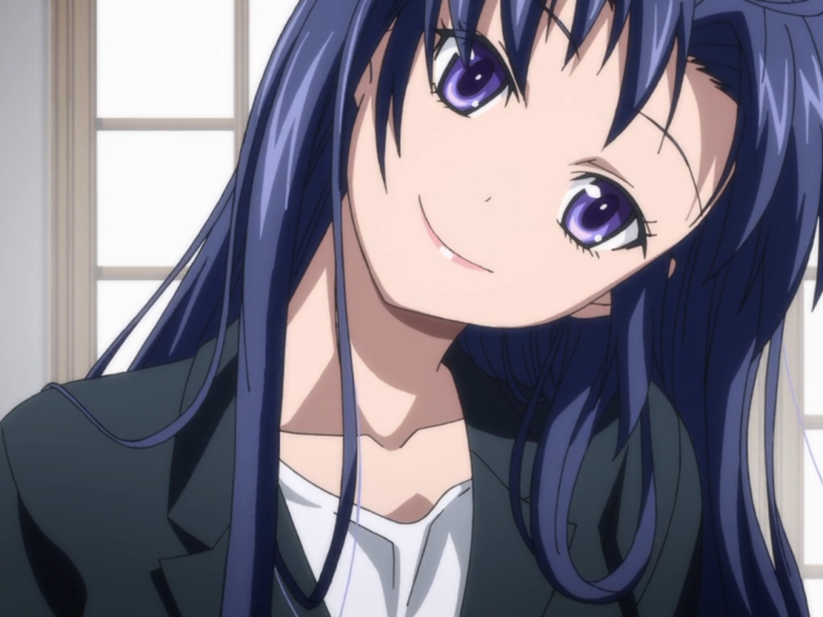 Девушка брюнетка в аниме Моя кузина - инопланетянка