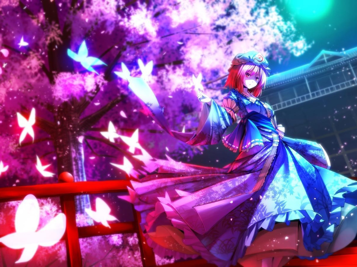 Бабочки в аниме Saigyouji Yuyuko