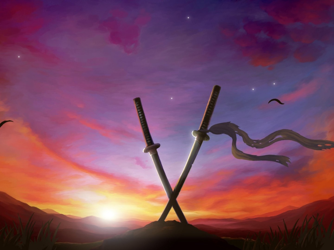 Перекрещенные мечи воткнутые в землю