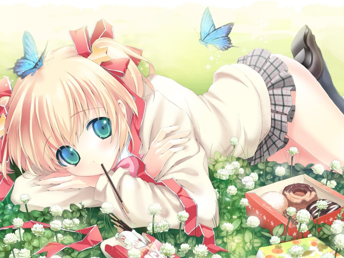 Милая девочка аниме Маленькие проказники