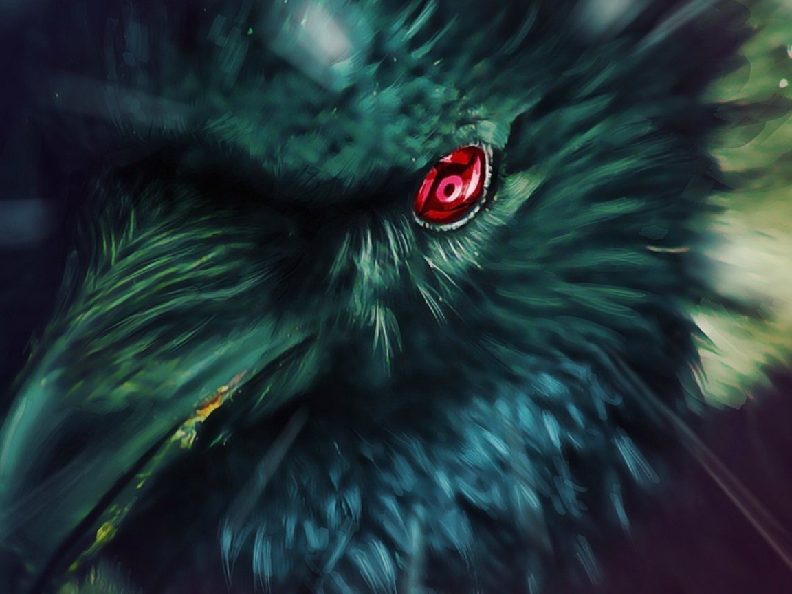 Глаз Шаринган у ворона