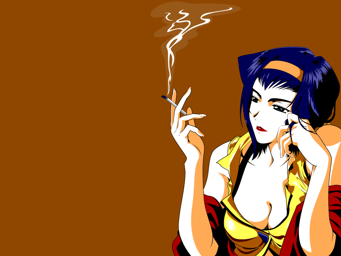 Девушка с сигаретой в аниме Ковбой Бибоп