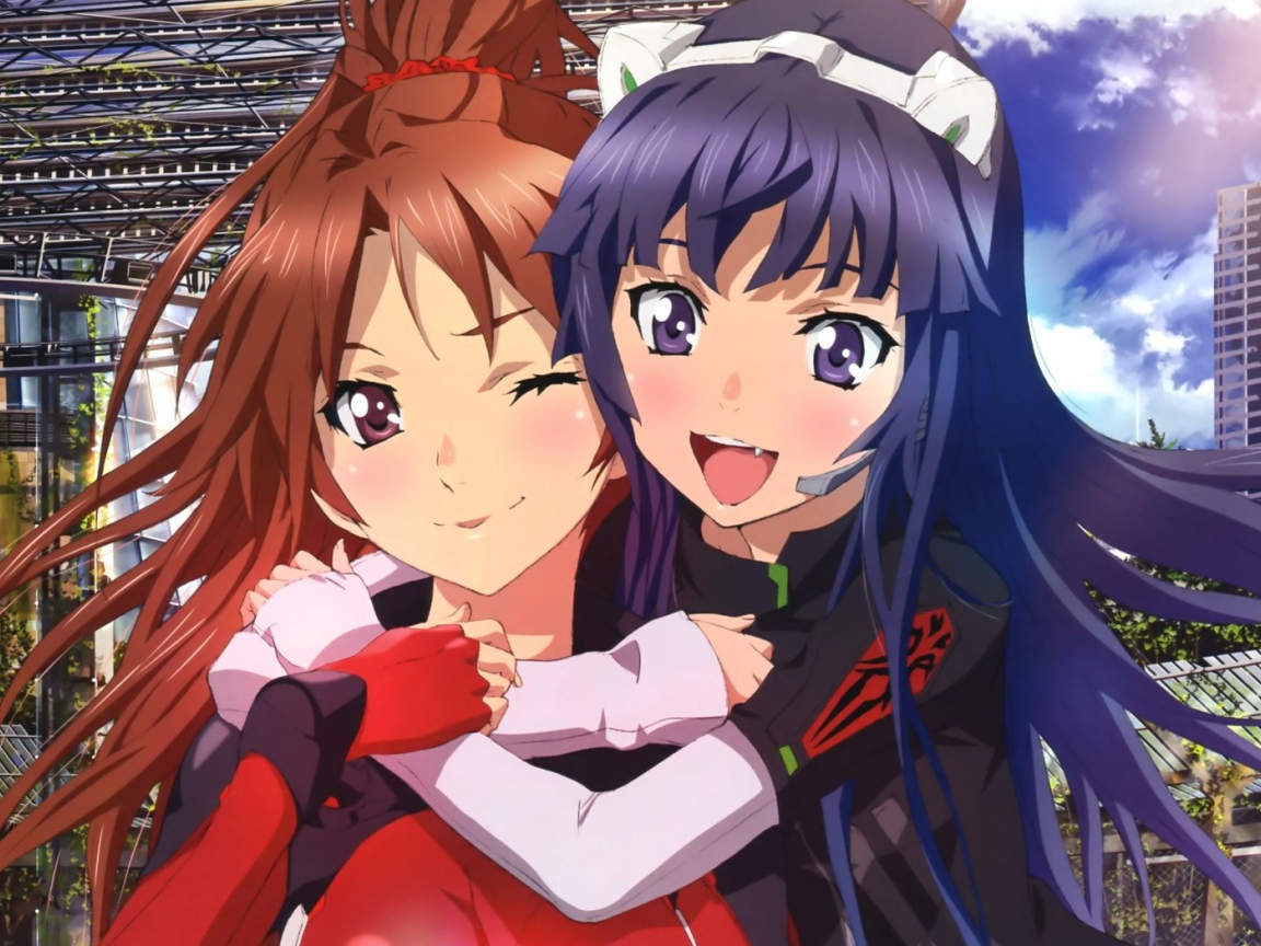 Девушки подружки из аниме Guilty Crown