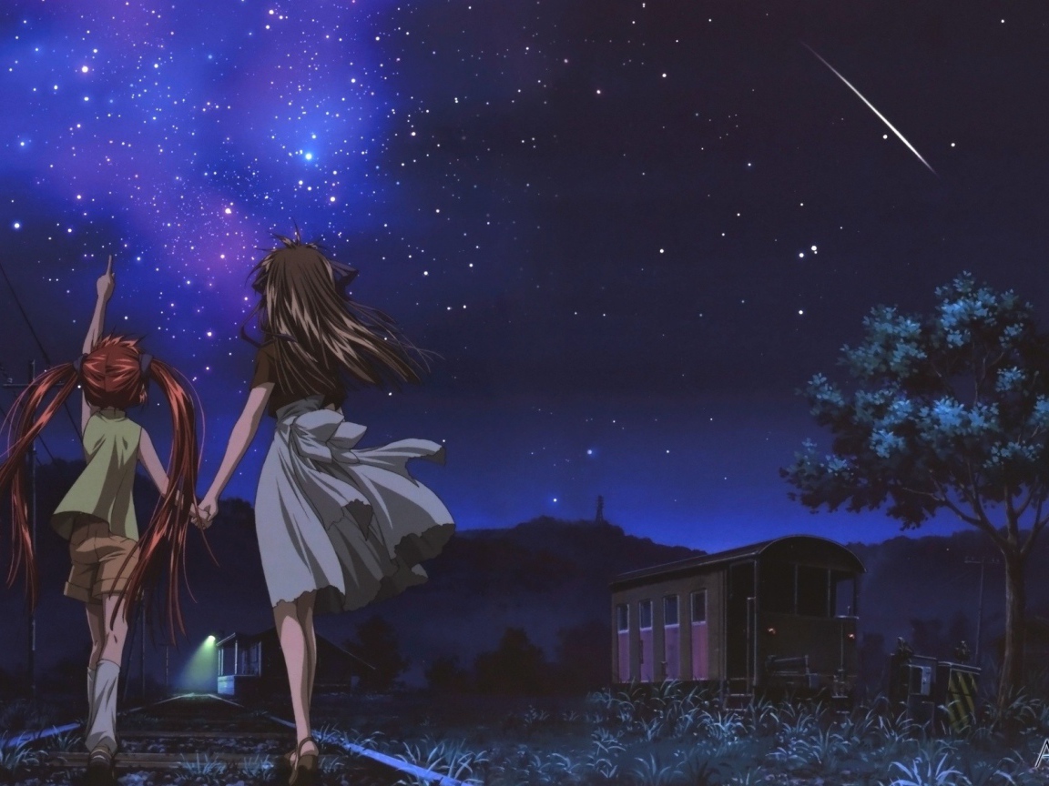 Девочки смотрят на звезды, аниме