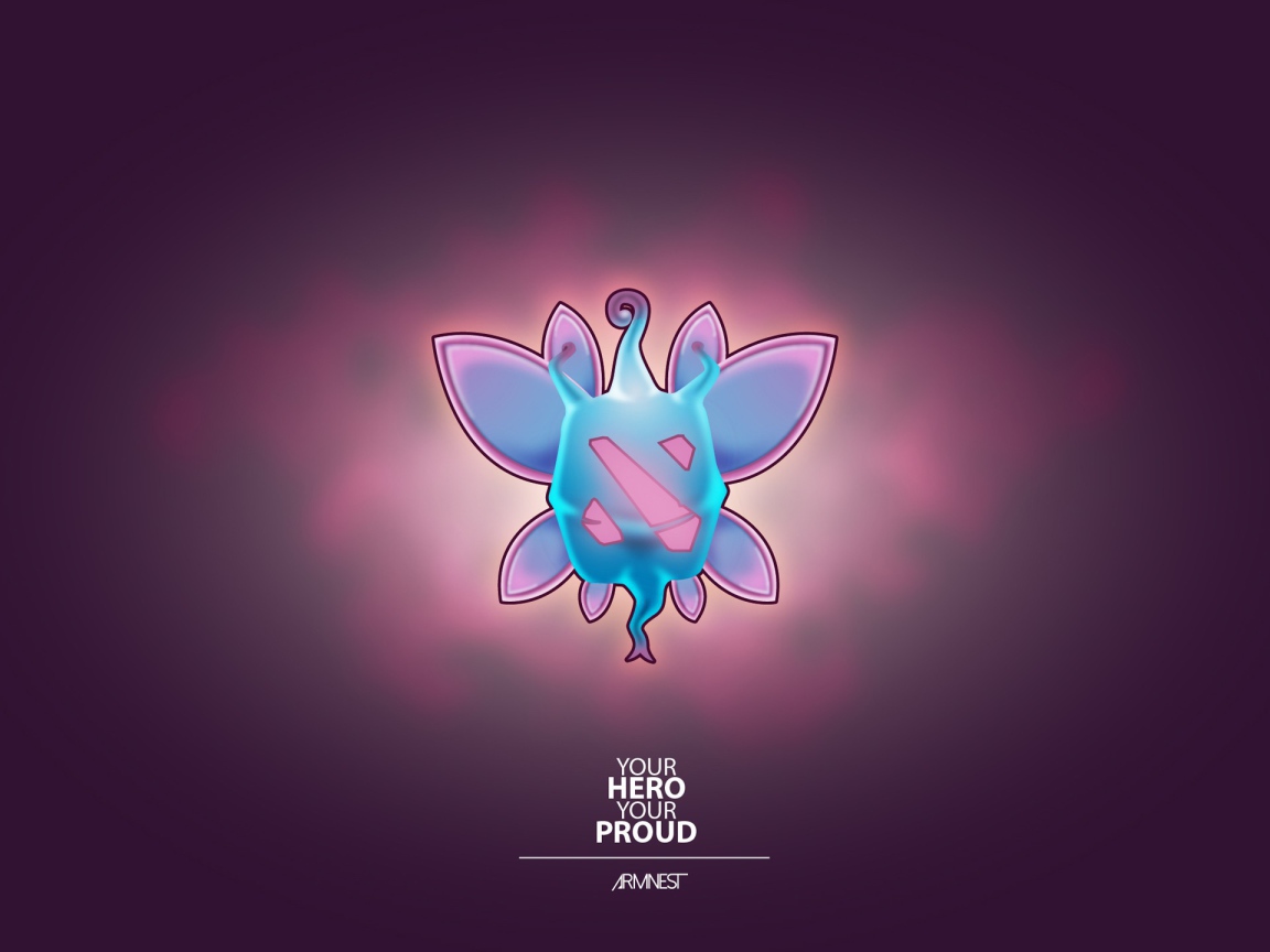 Герой аниме, фиолетовый фон