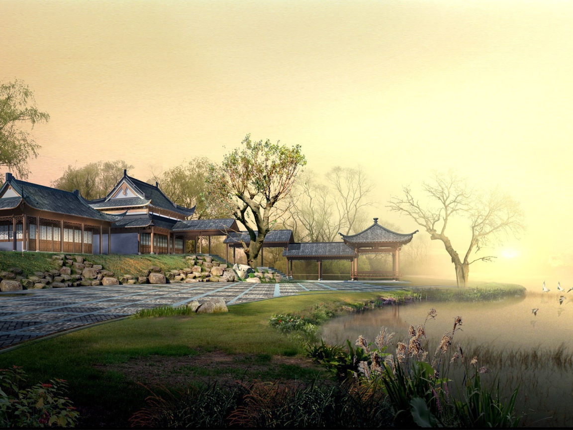 Японский пейзаж в мире аниме