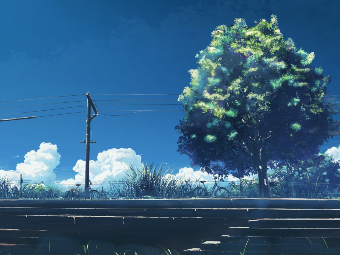Пейзаж в аниме Пять сантиметров в секунду