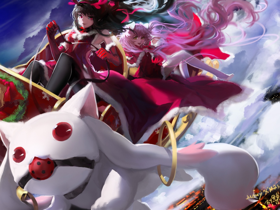 Волшебный кот из аниме Девочка-волшебница Мадока