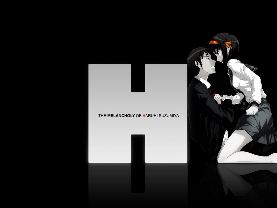 Парень и девушка из аниме Меланхолия Харухи Судзумии