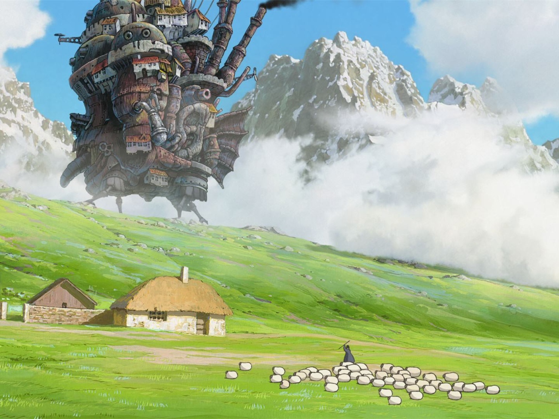 Горная деревушка в аниме Ходячий замок