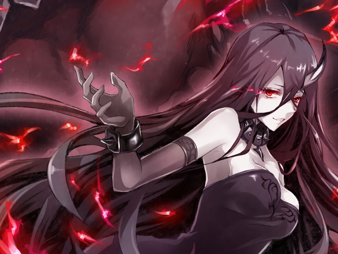 Красноглазая девушка из аниме Battleship Water Oni