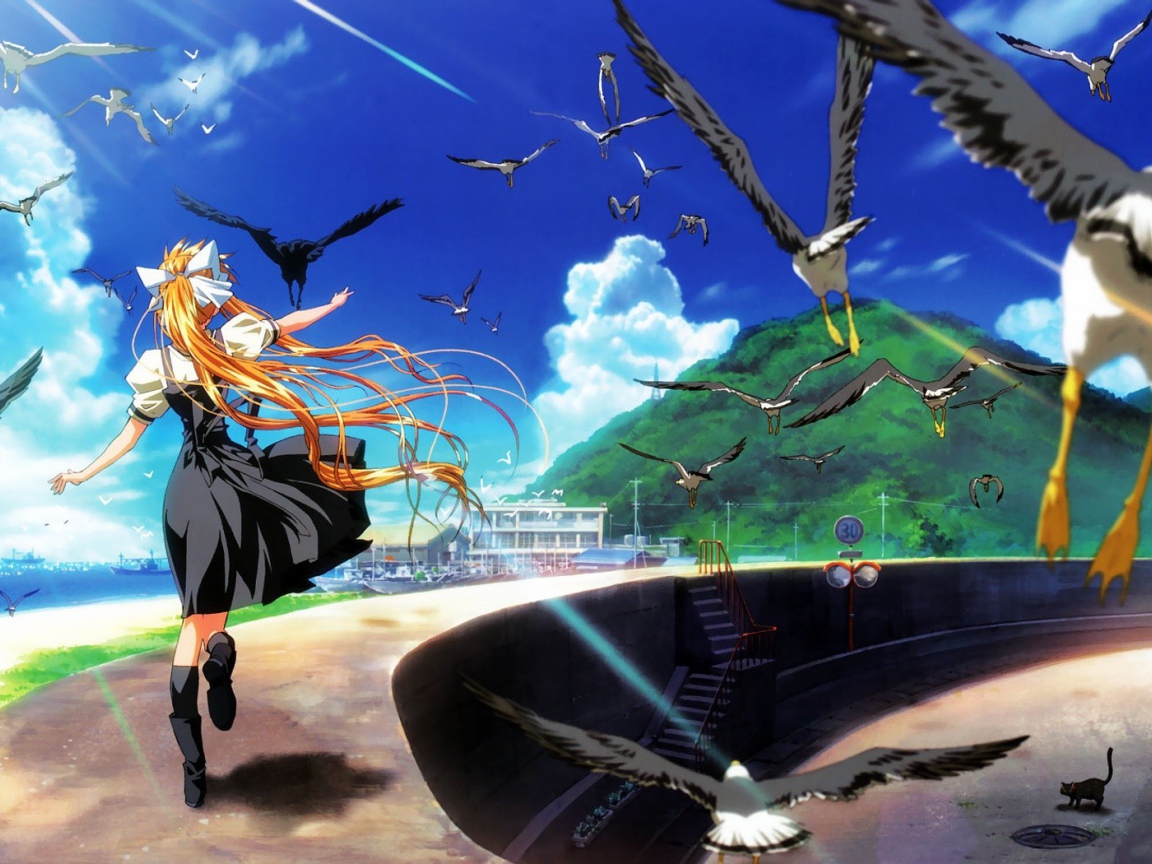 Бегущая девушка в аниме Высь ТВ