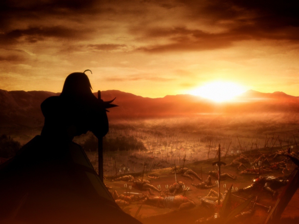 Закат после боя в аниме Fate-Zero