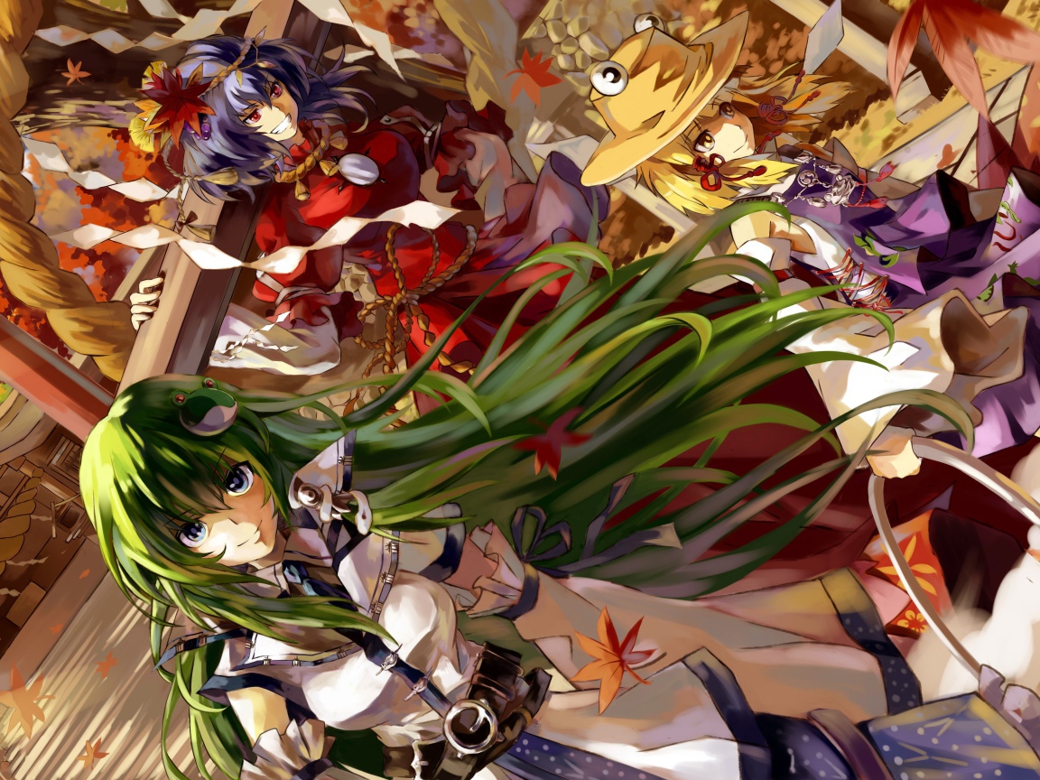 Зеленоволосая Сувако Мория из аниме