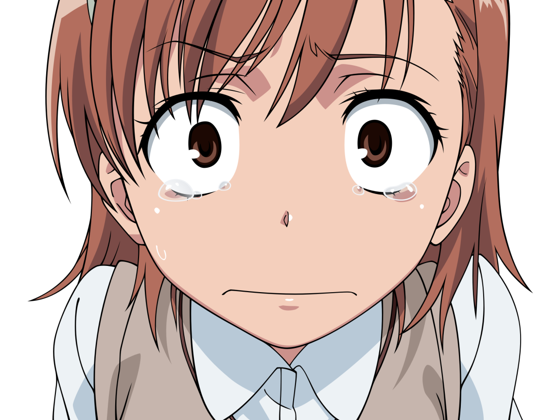 Испуганная девушка из аниме To Aru Kagaku no Railgun