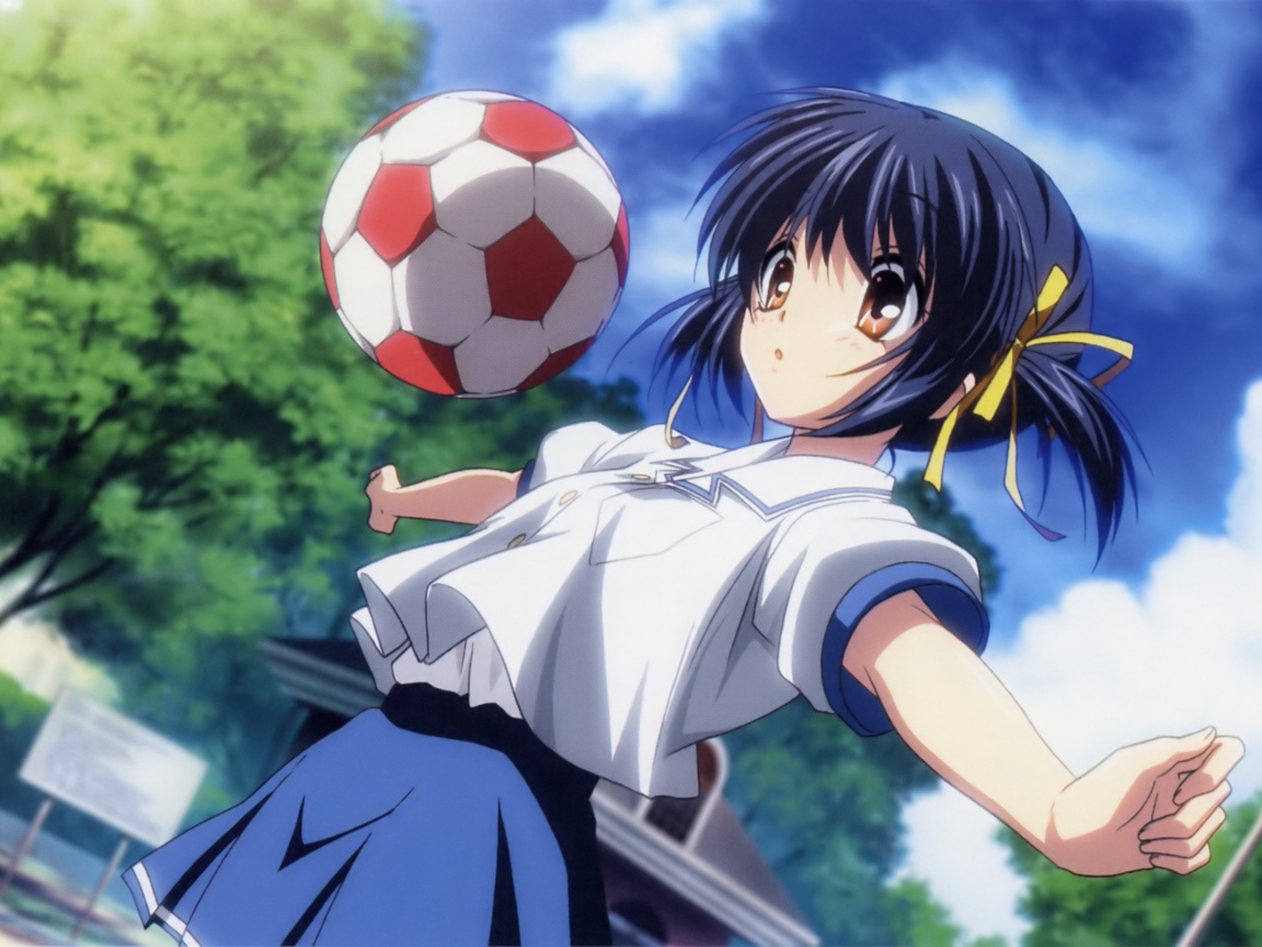 Игра в футбол в аниме Кланнад