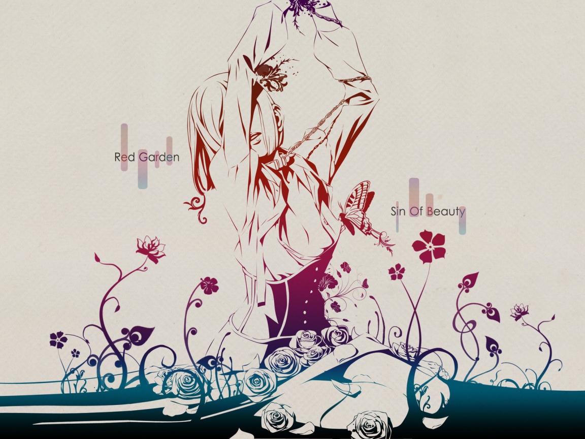 Девушка из аниме Красный сад