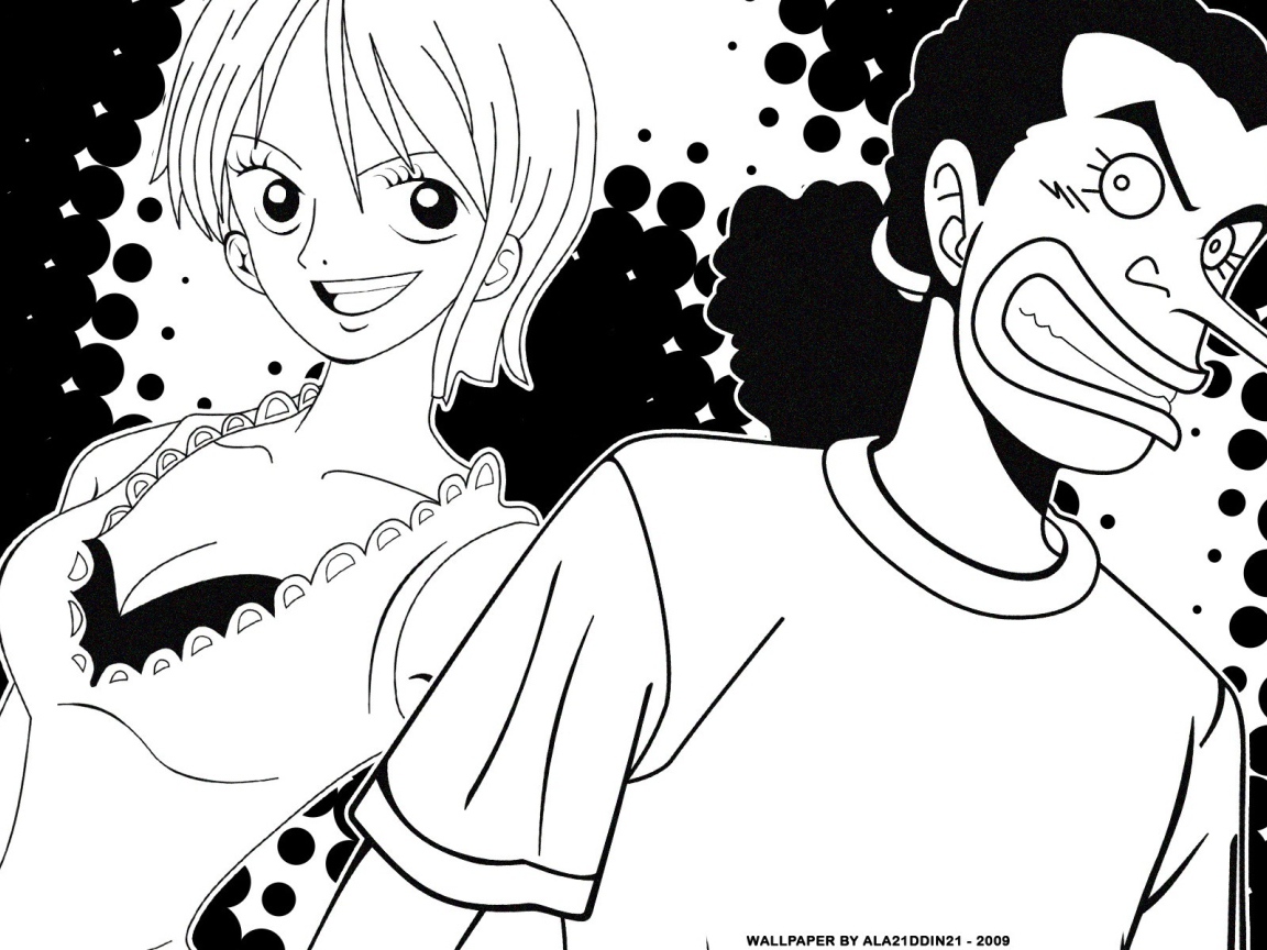 Нами и Юсуп из аниме Большой куш