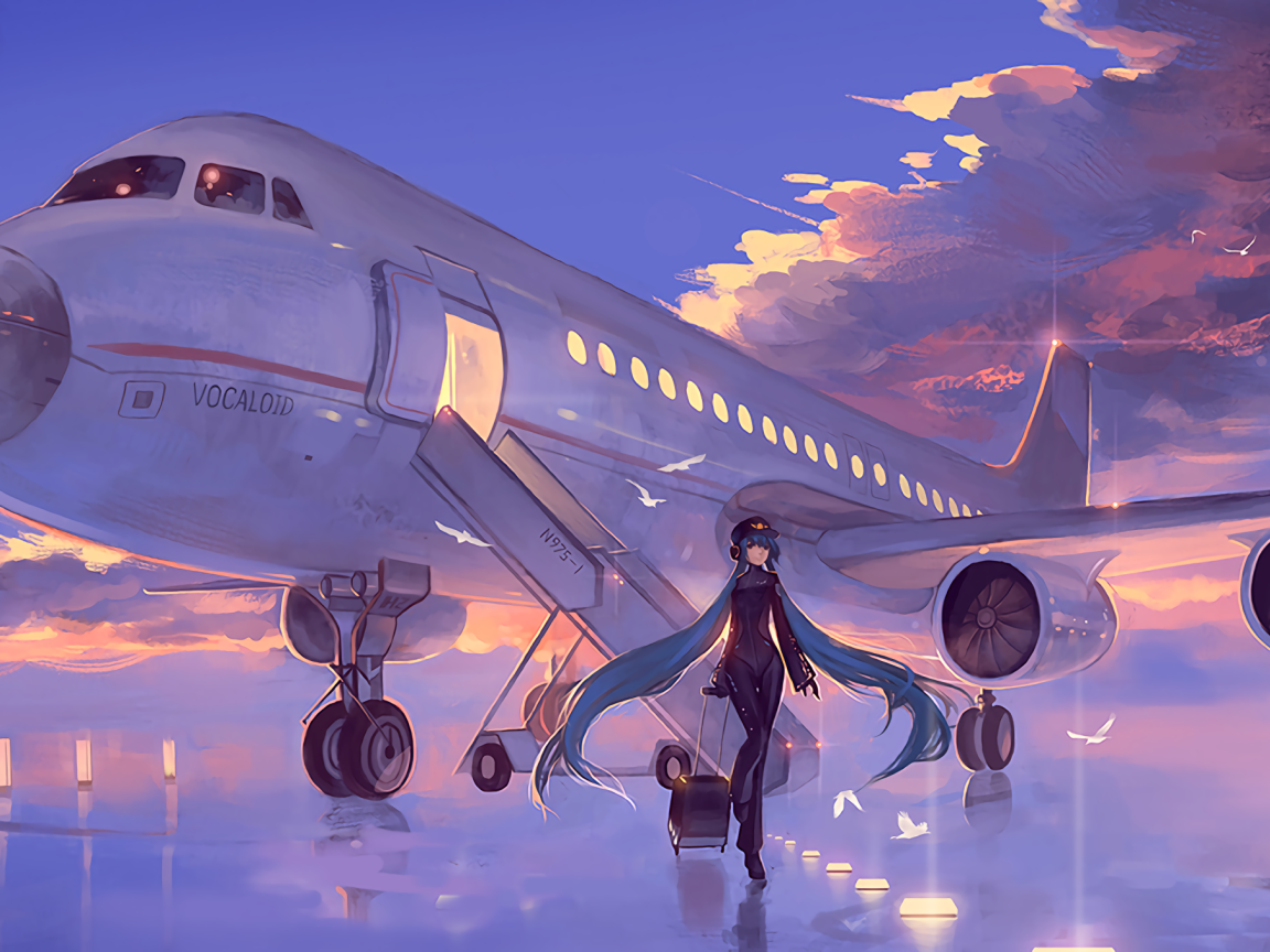 Вокалоид Hatsune Miku вышла из самолета