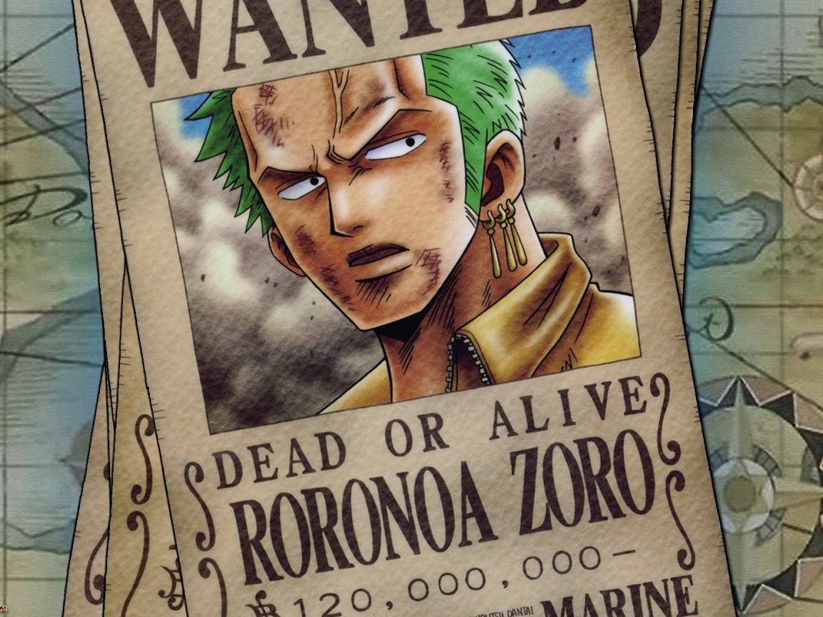 Розыск преступника Зоро из аниме Большой куш