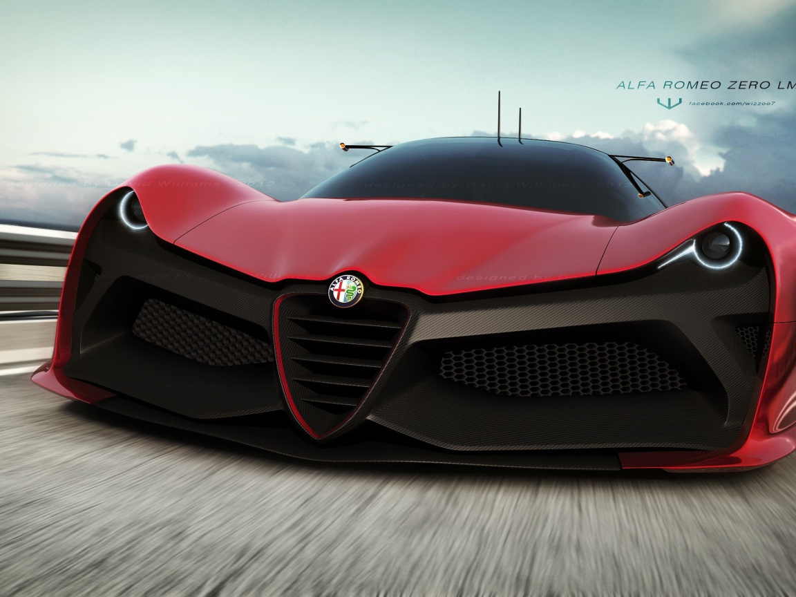 Красная Alfa Romeo Zero LM-C