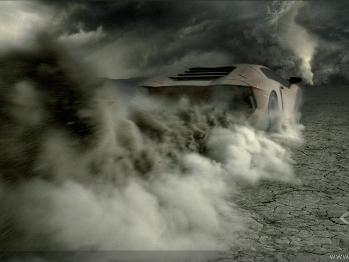 Ламборгини поднял за собой пыль