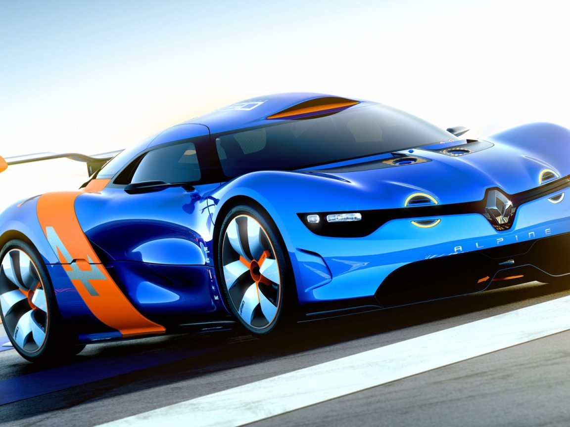 Голубой автомобиль Renault Alpine