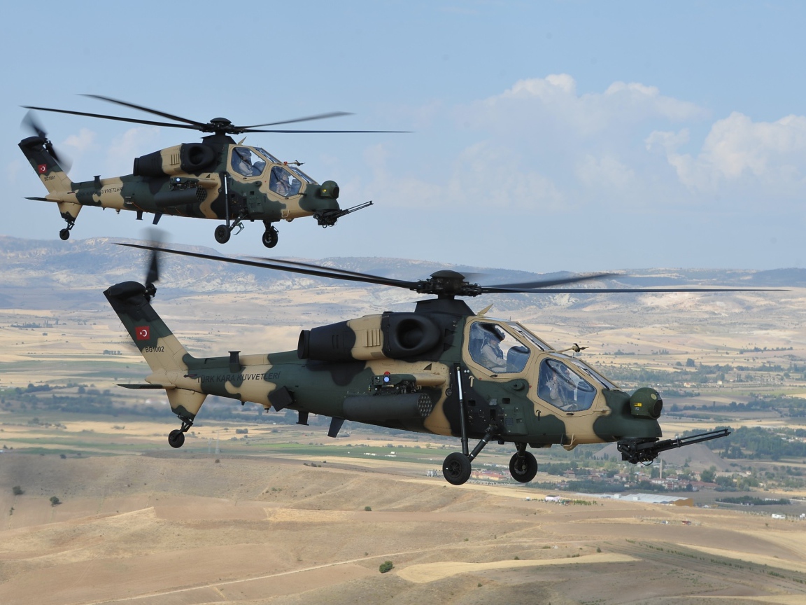 Два вертолета AgustaWestland T129 ВВС Турции
